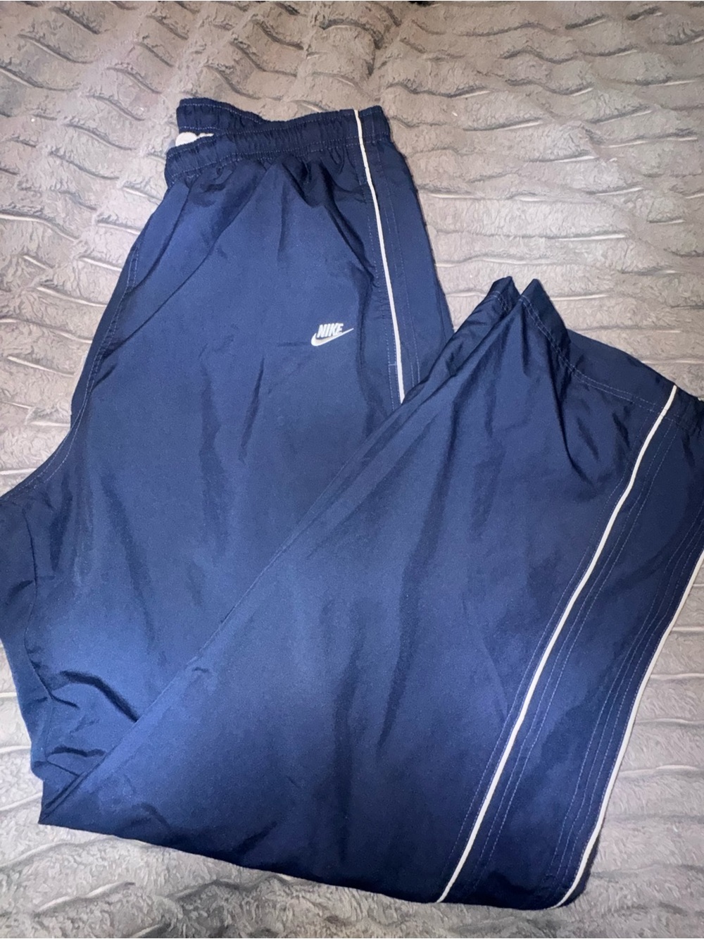 Nike Navy Sweatpants with White Piping